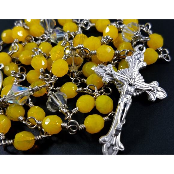 Hand-Made Five Decade Catholic Rosary, Unbreakable Wire Wrapped - Picture 8 of 10